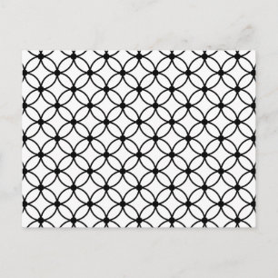 Cartão Postal Padrão de Abstrato Geométrico Retro Preto e Bran