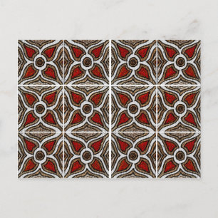 Cartão Postal Padrão de abstrato inspirado em Azulejos portugues