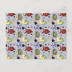 Cartão Postal Padrão de animais aquáticos vida submarina do
