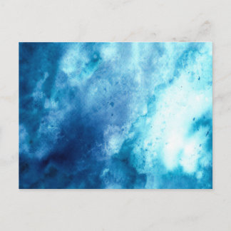Cartão Postal Padrão de Aquarela do Ombre Azul