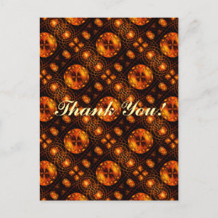 Cartão Postal Padrão de Arte Abstrata Boho Moderna Elegante Dour