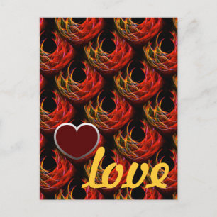 Cartão Postal Padrão de Arte Abstrata Elegante Boho Moderno Fofo