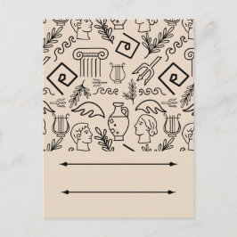 Cartão Postal Padrão de Arte Linear da Grécia Antiga