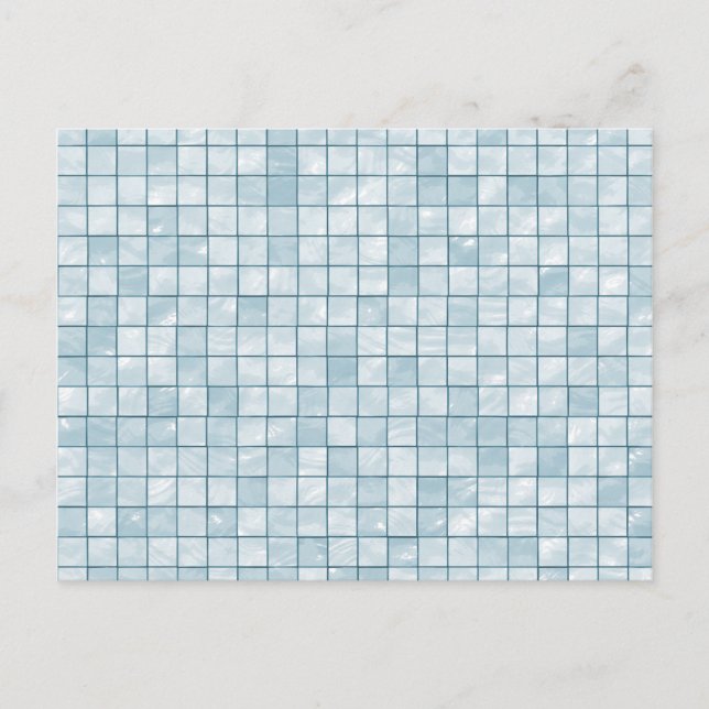 Cartão Postal Padrão de Azulejo Aqua Pastel Variado (Frente)