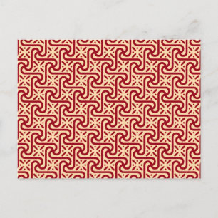 Cartão Postal Padrão de azulejo egípcio, marrom e pêssego