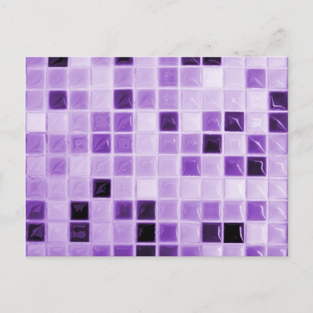 Cartão Postal Padrão de Azulejo Roxo (Frente)