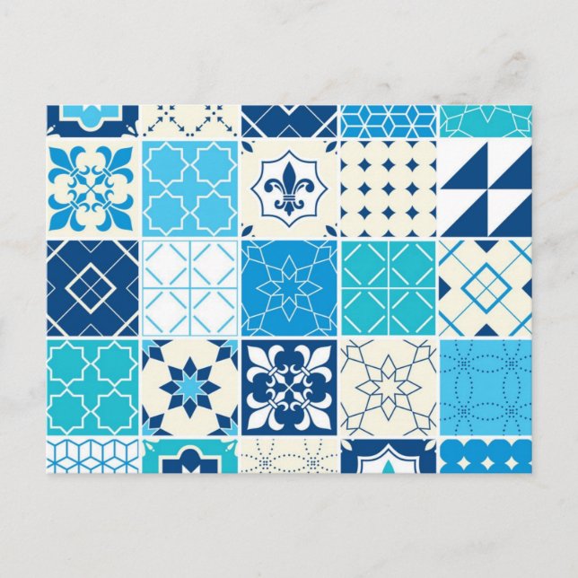 Cartão Postal Padrão de azulejos cerâmicos (Frente)