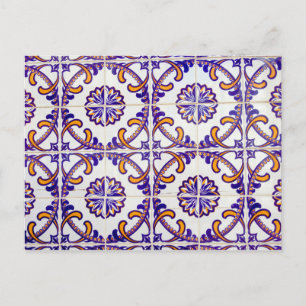 Cartão Postal Padrão de azulejos close-up, Portugal