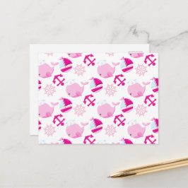 Cartão Postal Padrão De Baleias, Baleias Cutas, Baleias Rosa