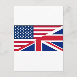 Cartão Postal Padrão de bandeira americana Union Jack Listras Es