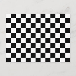 Cartão Postal Padrão de Bandeira Xadrez Preto e Branco Legal
