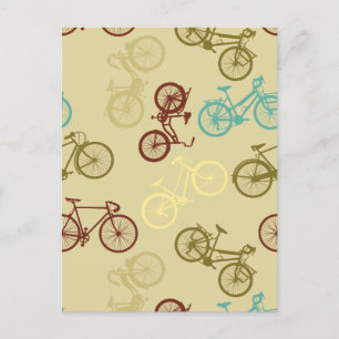 Cartão Postal Padrão de bicicleta Vintage