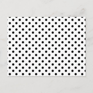 Cartão Postal Padrão de Bolinhas brancas e pretas em branco