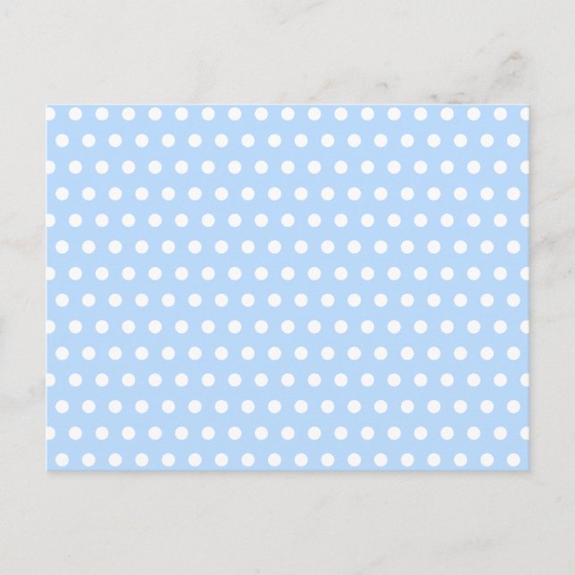 Cartão Postal Padrão de Bolinhas branco e azul. Idiota. (Frente)