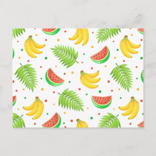 Cartão Postal Padrão de Bolinhas de Fruta tropical
