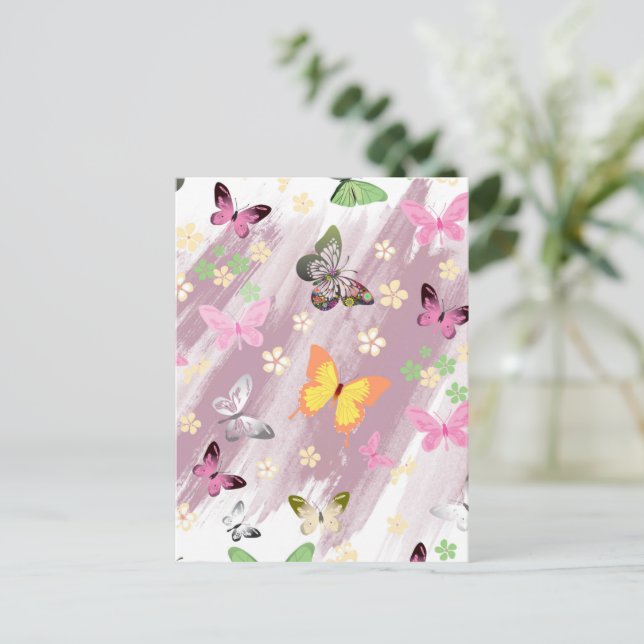 Cartão Postal Padrão de borboleta 7 (Em pé/Frente)