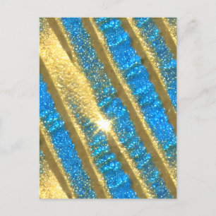 Cartão Postal Padrão de brilho azul e Dourado