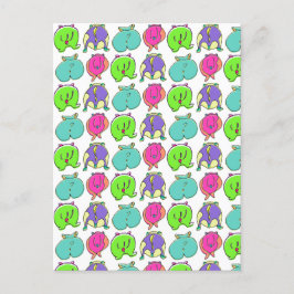 Cartão Postal Padrão de Bumbuns de Hamster Coloridos