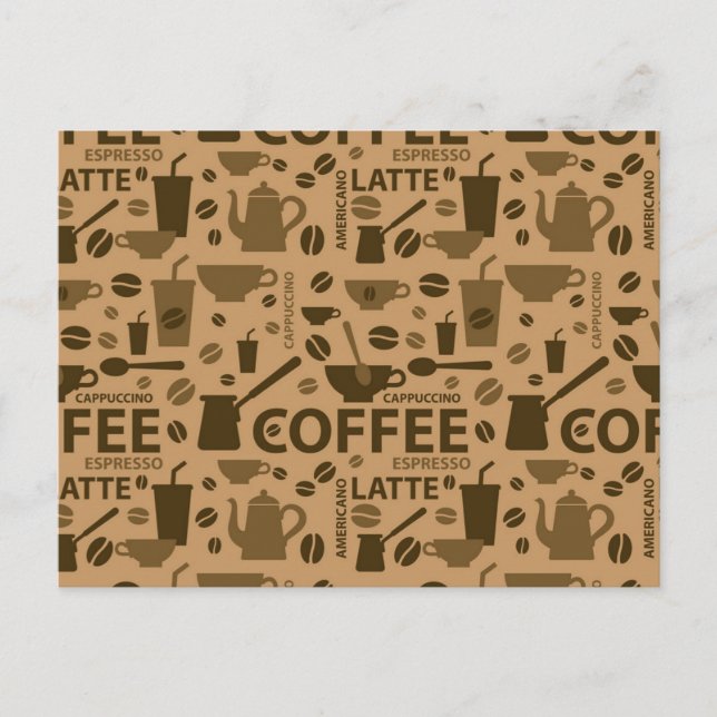 Cartão Postal Padrão de café (Frente)