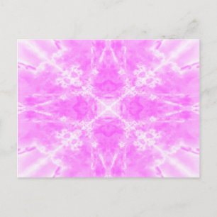 Cartão Postal Padrão de caleidoscópio de estrela rosa