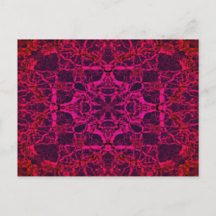 Cartão Postal Padrão de caleidoscópio vermelho