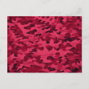 Cartão Postal Padrão de Camuflagem Vermelha de Blush