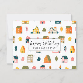 Cartão Postal Padrão de Casa Imóveis Feliz Aniversário