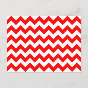 Cartão Postal Padrão de Chevron Vermelho Personalizável