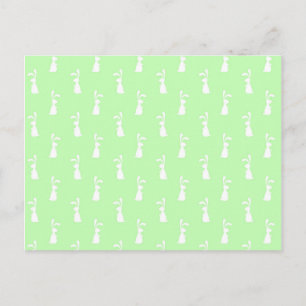 Cartão Postal Padrão de Coelho de Cor Pastel Fundo de Hortelã Pe