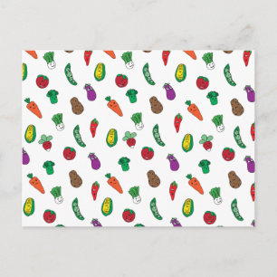 Cartão Postal Padrão de Comida de legumes