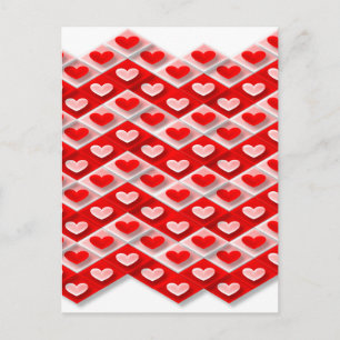 Cartão Postal Padrão de Coração de Amor