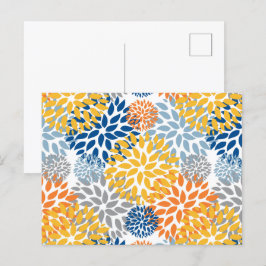 Cartão Postal Padrão de cores brilhantes da Abstrato Floral de V