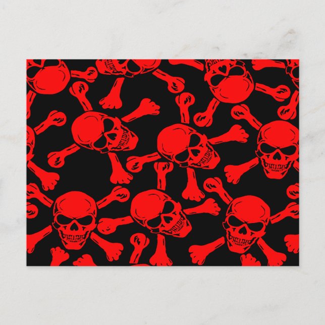 CARTÃO POSTAL PADRÃO DE CROSSBONES DE CRÂNIOS GÓTICOS (Frente)