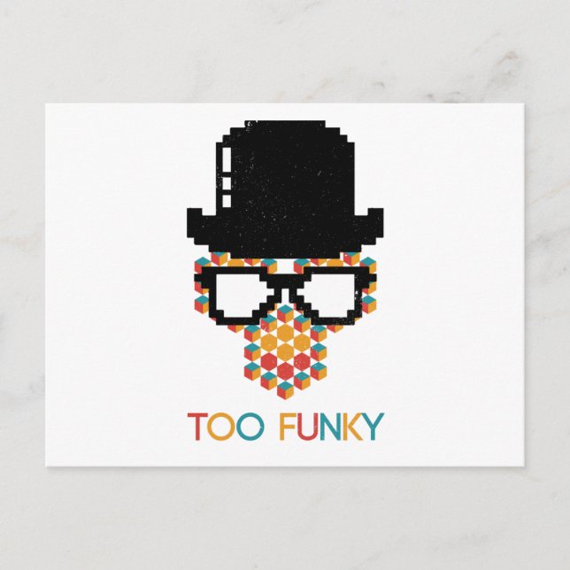 Cartão Postal Padrão de Cubo de Macaco Isométrico Funky (Frente)