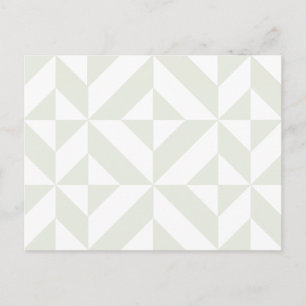 Cartão Postal Padrão de Cubo Deco Geométrico Cinza Claro