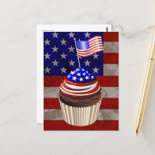 Cartão Postal Padrão de Cupcakes de Sinalizador EUA