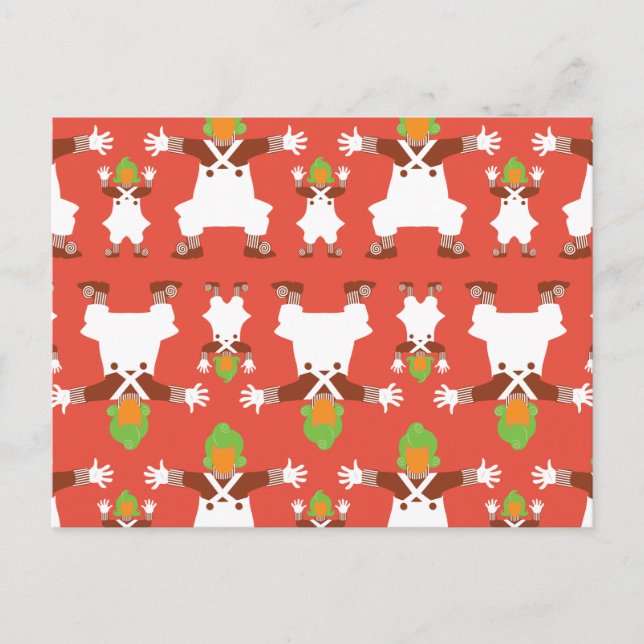 Cartão Postal Padrão de dança Oompa Loompa (Frente)