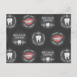 Cartão Postal Padrão de Dentista Fofo - Higienista Dental Engraç