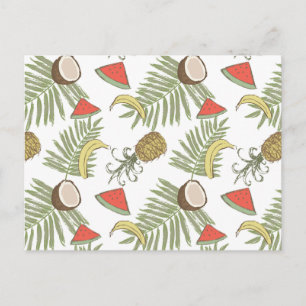 Cartão Postal Padrão de desenho de Fruta tropical