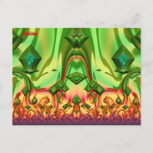 Cartão Postal PADRÃO DE Design 3D PAULINA ~ Cores de Natal~