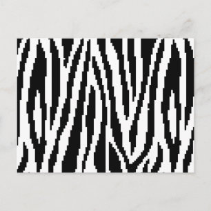 Cartão Postal Padrão de Design de impressão de pixel zebra de 8 
