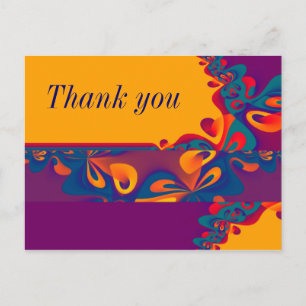 Cartão Postal Padrão de Design gráfico - laranja violeta + texto