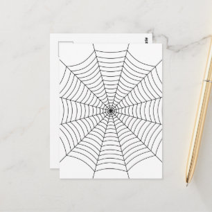 Cartão Postal Padrão de Dia das Bruxas na Web de Aranha Negra e