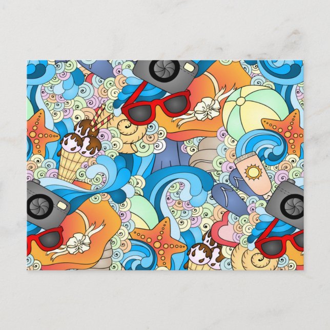 Cartão Postal Padrão de Diversão de Verão (Frente)