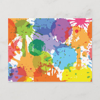 Cartão Postal Padrão de Divisão de Tinta Arco-Íris