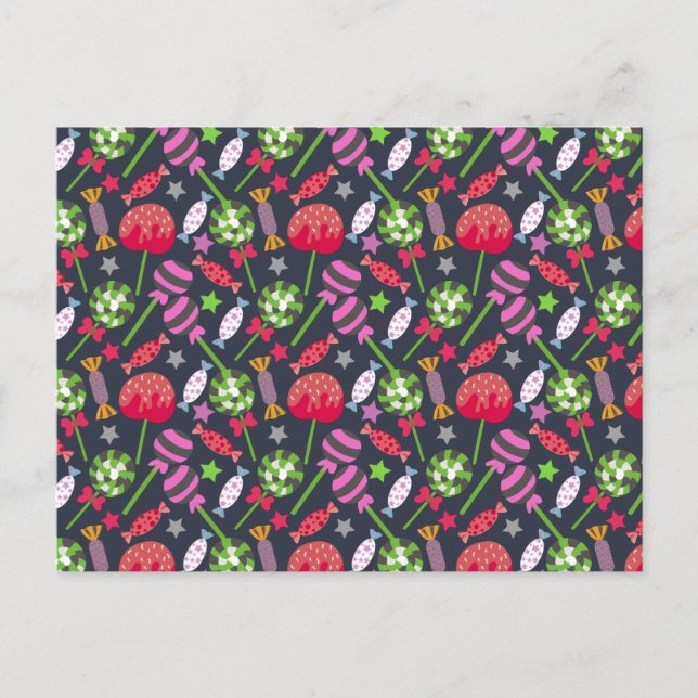 Cartão Postal Padrão de doces | Padrão do lombo | pirulito 53 (Frente)