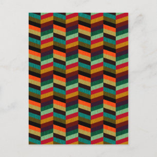 Cartão Postal Padrão de estilo espinha de peixe multicolorido co
