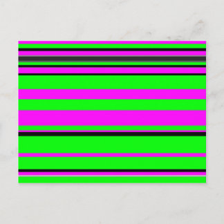 Cartão Postal Padrão de Faixa Colorida Verde Rosa Quente