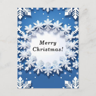 Cartão Postal Padrão de Floco de Neve de Natal