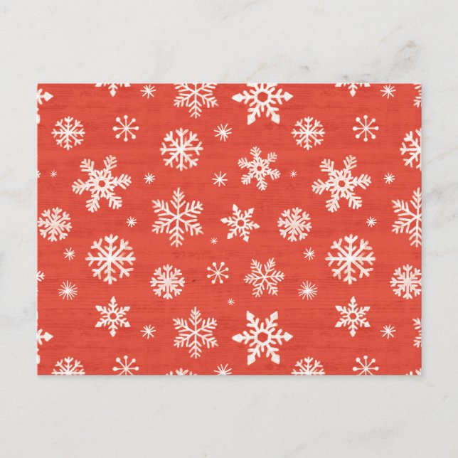 Cartão Postal Padrão de Floco de Neve de Natal (Frente)